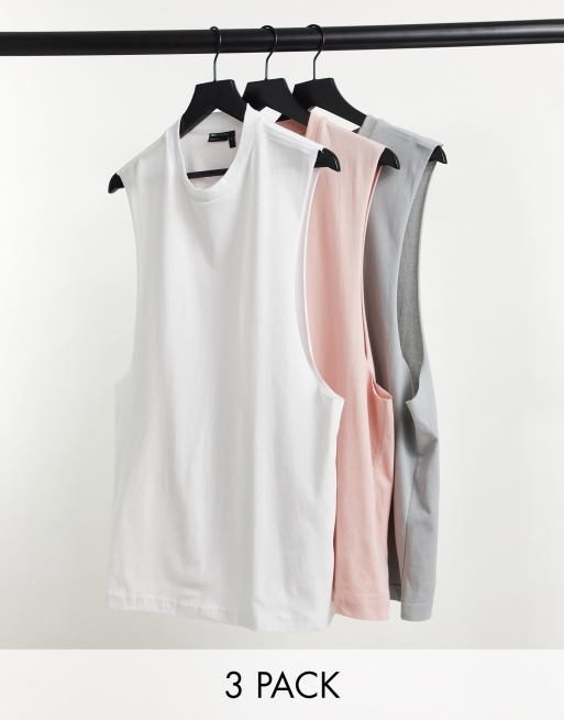 ASOS DESIGN 3 pack oversized tank top 