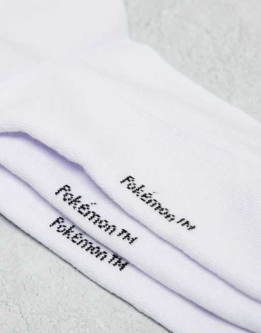 ASOS DESIGN 3 pack Pokémon characters socks in white | ASOS