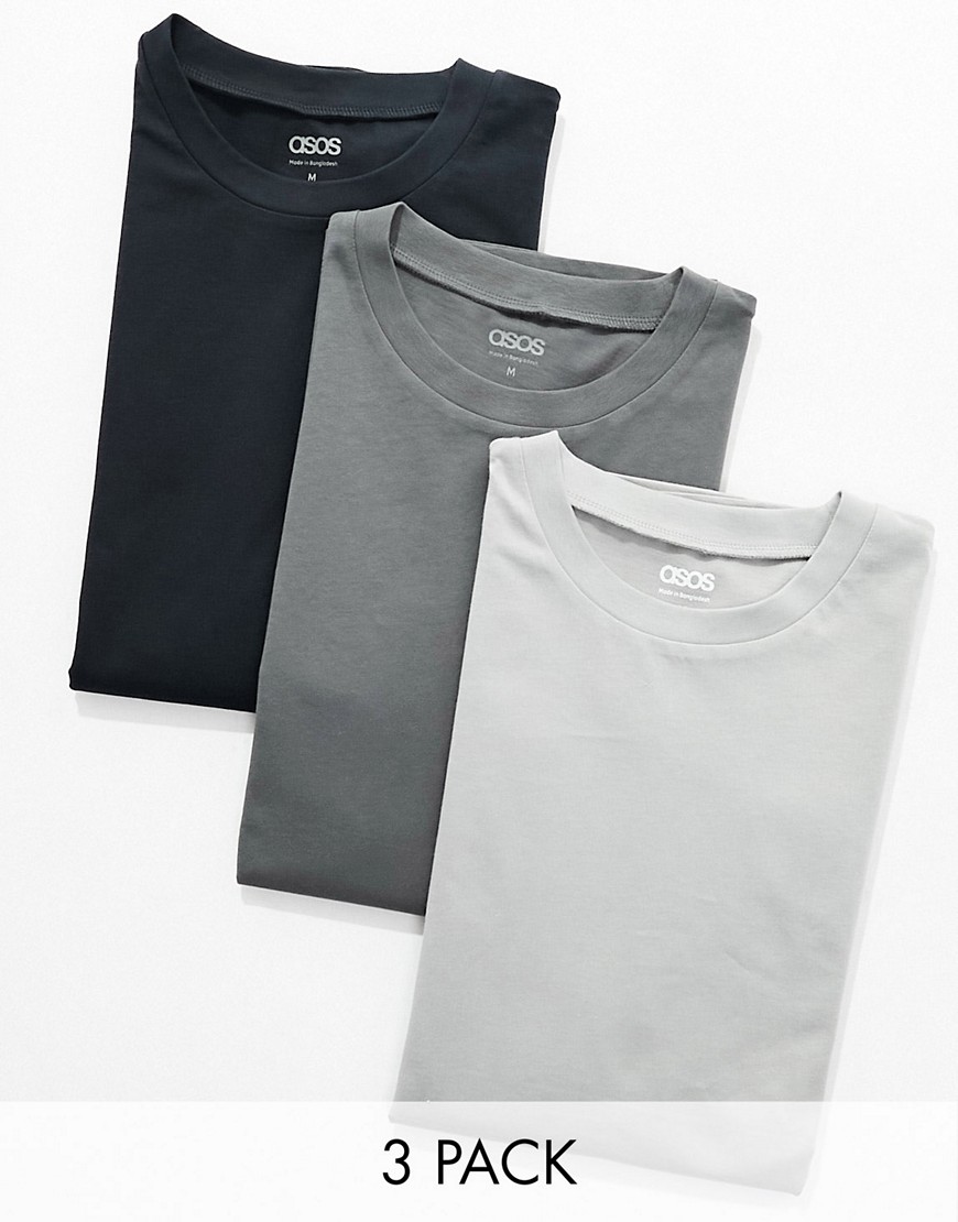 ASOS DESIGN 3 pack relaxed crew neck t-shirt in multiple colours
