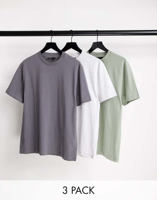 Asos Design 3 Pack Relaxed Fit T Shirt In Multi Asos