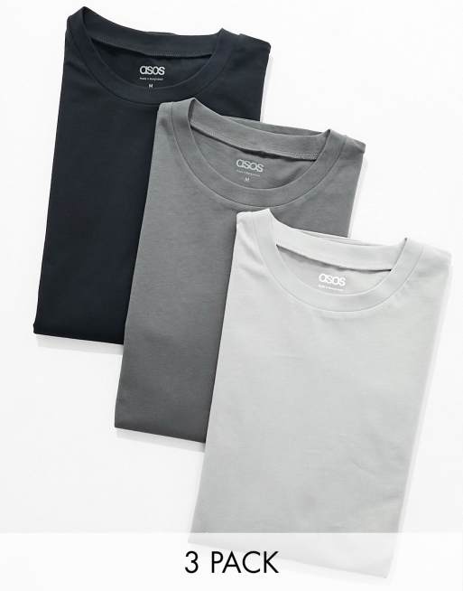 ASOS DESIGN 3 pack relaxed t-shirts in multiple colors