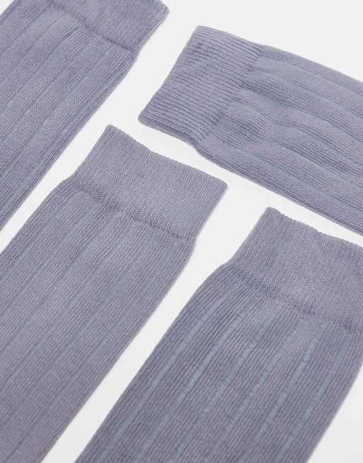 ASOS DESIGN 3 pack rib socks in grey | ASOS