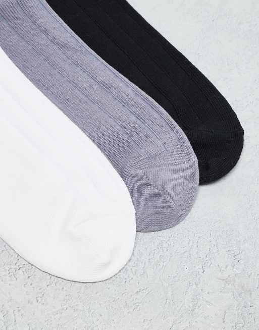ASOS DESIGN 3 pack ribbed socks in multiple colors | ASOS