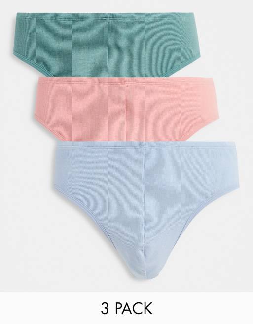 3pk Seamless Wide Ribbed Thongs