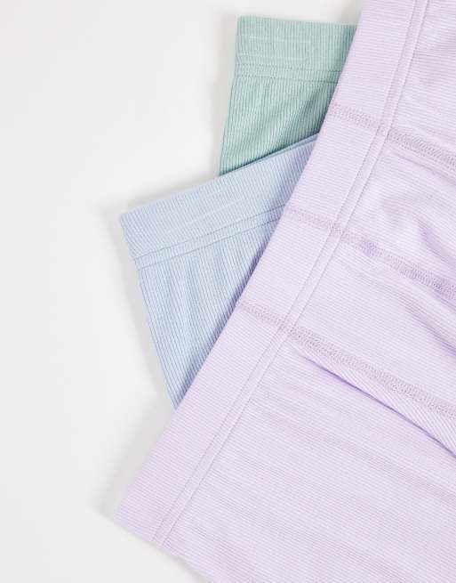 ASOS DESIGN 3 pack ribbed trunks in pastel tones, 4 of 4