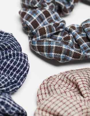 Asos Design 3-pack Scrunchies In Multi