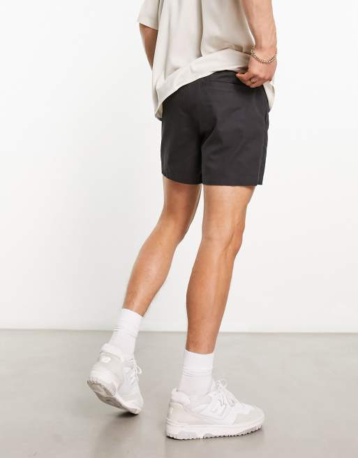 ASOS DESIGN 3 pack slim chino shorts in shorter length in beige, grey and washed black , 4 of 4