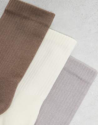 Asos Design 3 Pack Socks In Multi