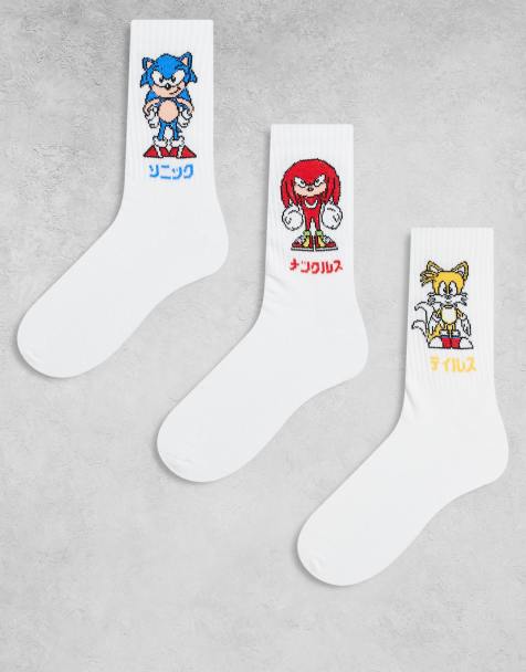 ASOS DESIGN 3-pack socks with Sonic graphics in white - view 1