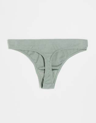 Asos Design 3 Pack Soft Rib Thongs In Multi