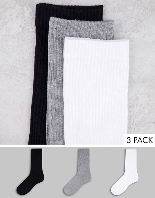 ASOS DESIGN 3 pack sport socks with terry sole in multi