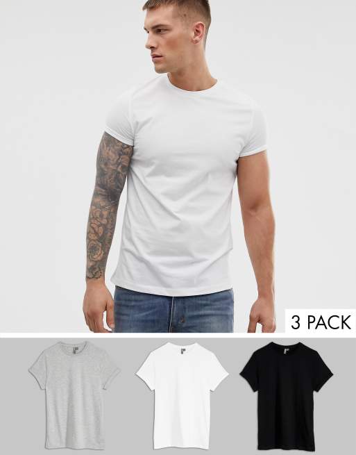 ASOS 3/4 Sleeve T-Shirt With Crew Neck