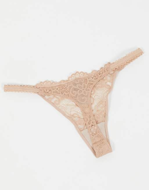 ASOS DESIGN 3 pack thong in lace tanga, 2 of 4