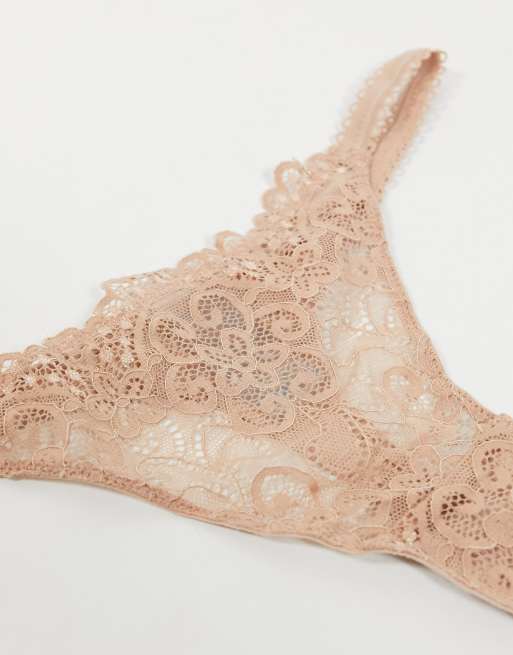 ASOS DESIGN 3 pack thong in lace tanga, 4 of 4