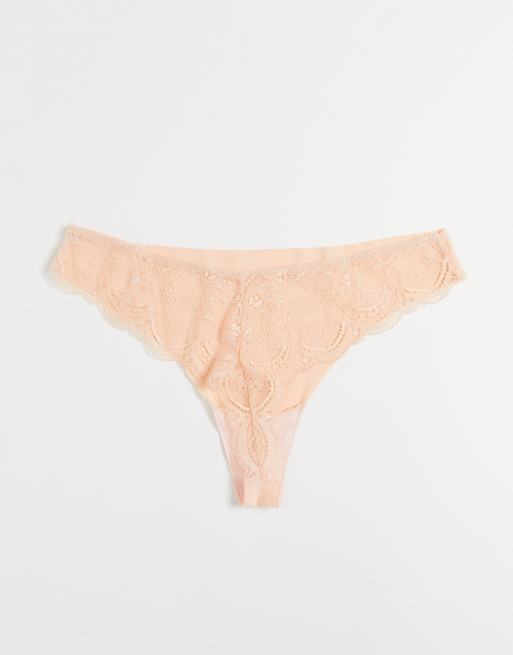 ASOS DESIGN 3 pack thong in no VPL & lace in multi, 2 of 4