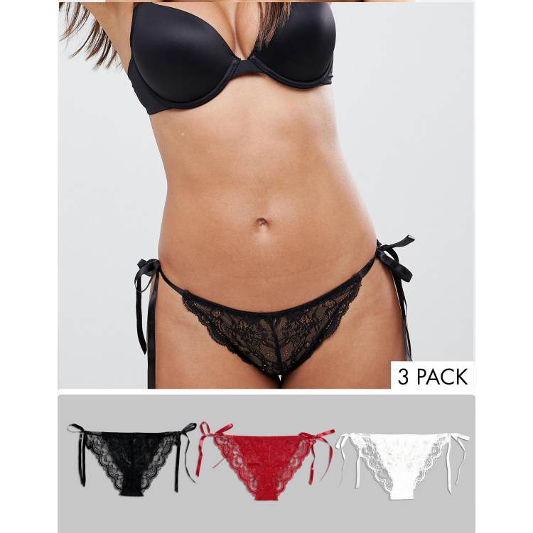 ASOS 3 Pack Lace French Knickers