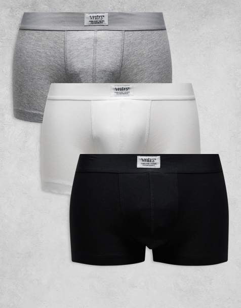 ASOS DESIGN 3 pack trunk with patch detail on waistband in multi - view 1