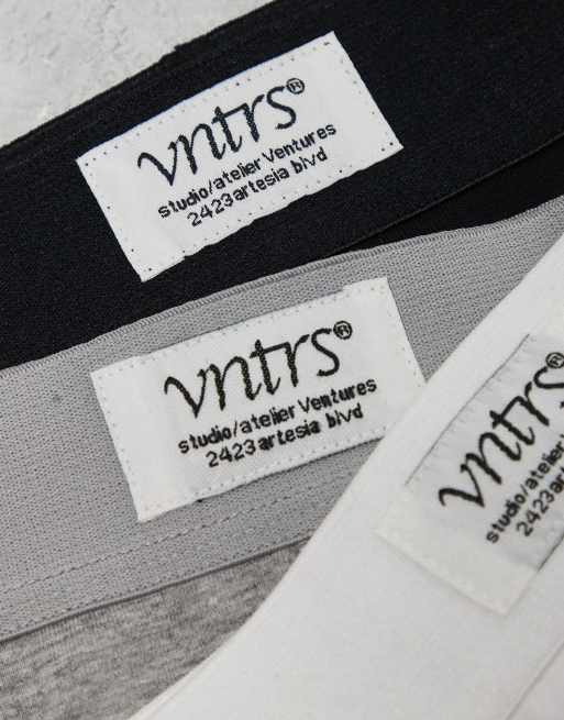 ASOS DESIGN 3 pack trunk with patch detail on waistband in multi, 3 of 3