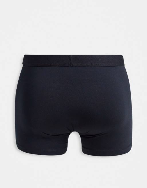 ASOS DESIGN 3 pack microfibre trunks in black and grey