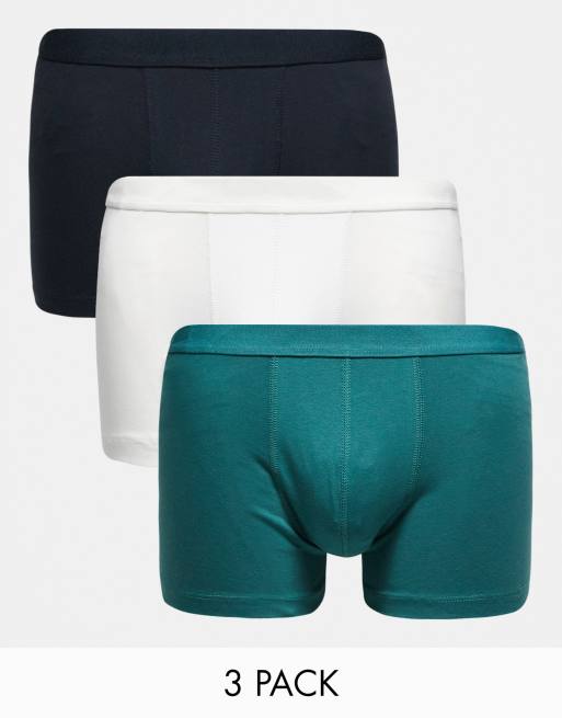 ASOS DESIGN 3 pack trunks in multiple colors