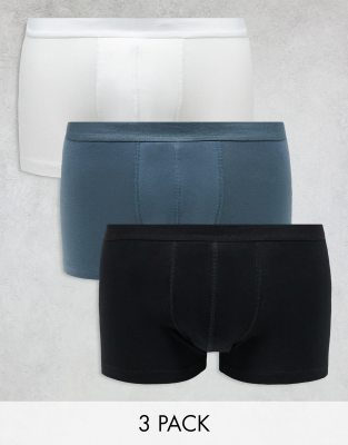 Asos Design 3 Pack Trunks In Multiple Colours