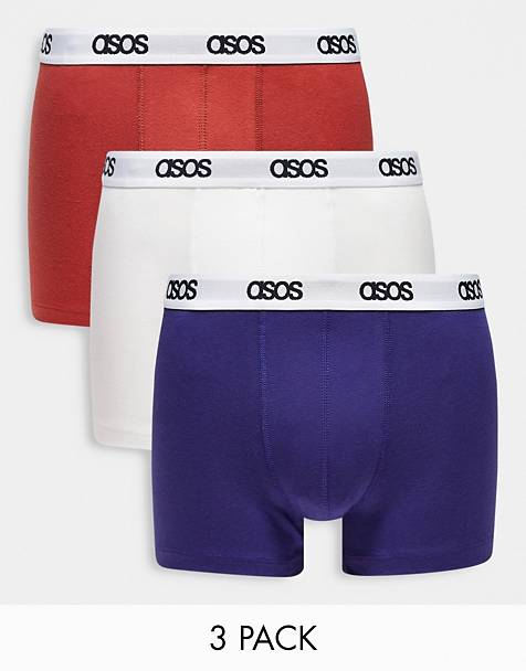 Asos Uomo Abbigliamento Intimo Boxer shorts Boxer shorts aderenti grigio e blu Confezione da 3 boxer aderenti rosa 