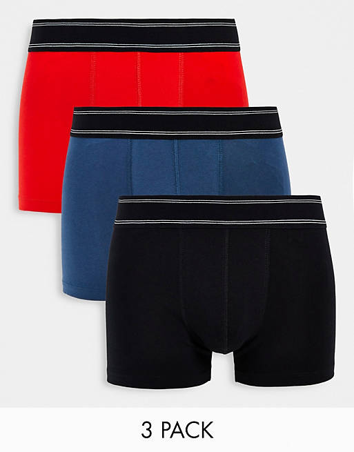 Underwear & Socks Underwear/3 pack trunks with contrast waistband 