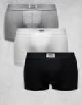 [ASOS DESIGN] ASOS DESIGN 3 pack trunks with patch detail on waistband in multi XS MULTI
