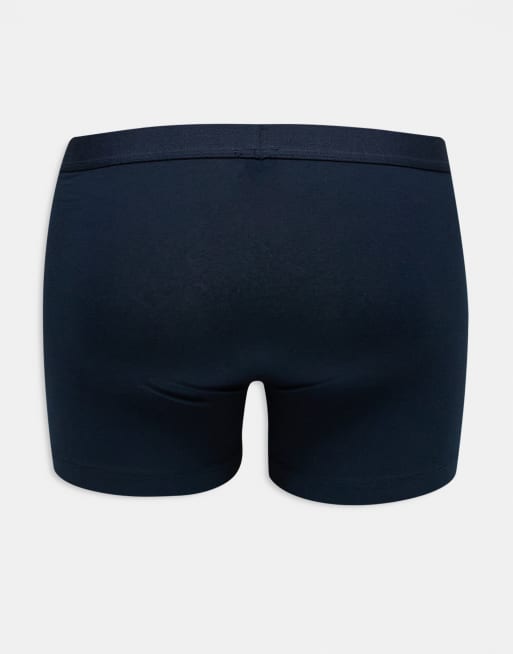 ASOS DESIGN 3 pack trunks with patch in blue, 2 of 3