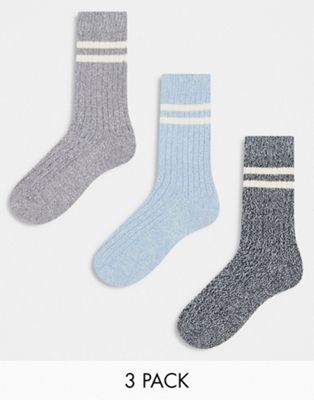 3 pack twist stripe sock in multiple colors