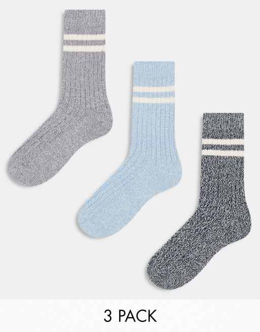 ASOS DESIGN 3 pack twist stripe sock in multiple colors