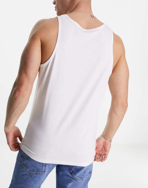 ASOS DESIGN 3 pack vest with scoop neck white, black and grey marl