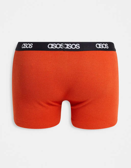 ASOS DESIGN 3 pack waffle trunks in pop colors, 4 of 4