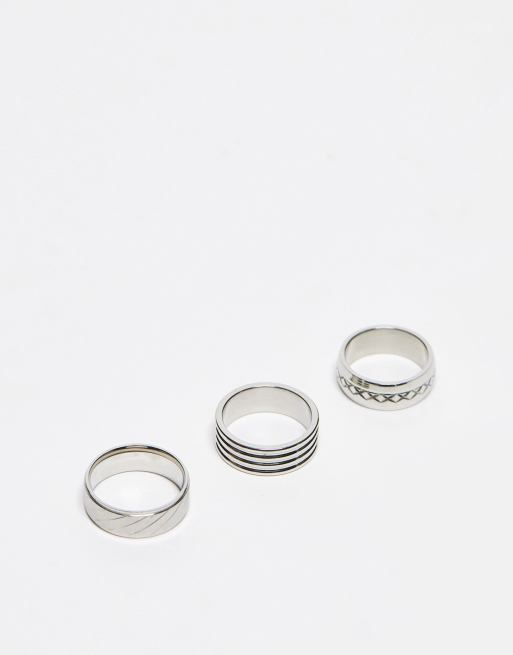 Asos stainless deals steel rings