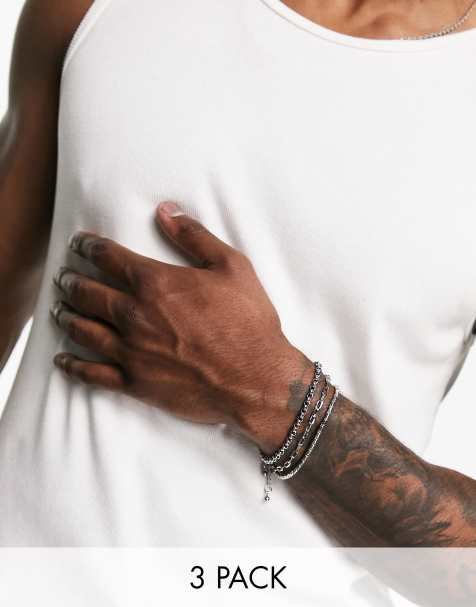 Mens Silver Bracelet Deluxe Slim