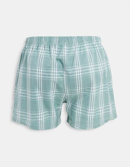 ASOS DESIGN 3 pack woven boxer in check print