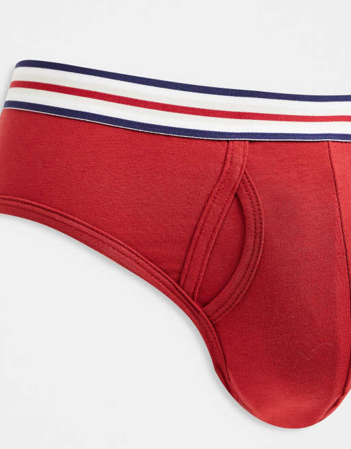 ASOS DESIGN - 3-pak briefs med stribet elastik i taljen, 4 af 4