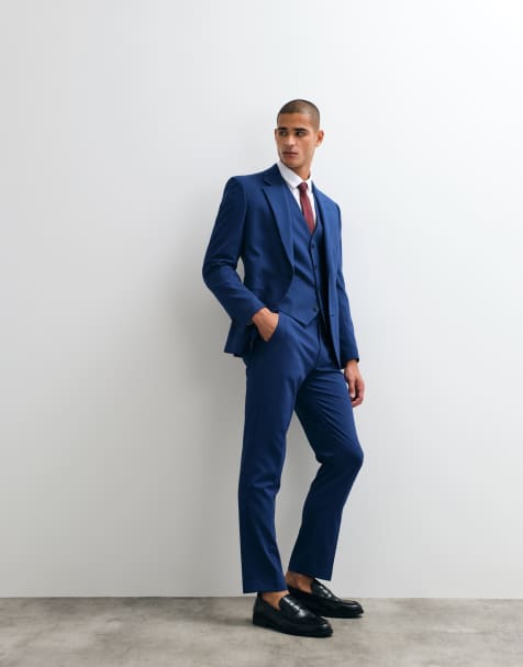 ASOS DESIGN – 3-teiliger Anzug in Blau mit schmalem Schnitt - view 1