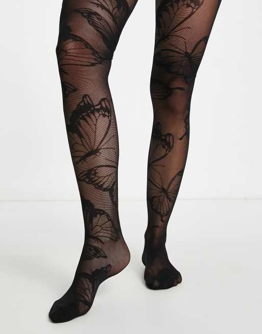 Tattoo Tights With Butterflies , Butterfly Tights , Stockings ,tattoo  Pantyhose 