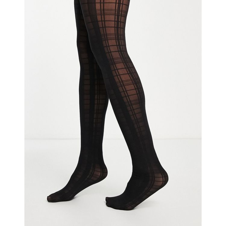 ASOS DESIGN knitted tights in black