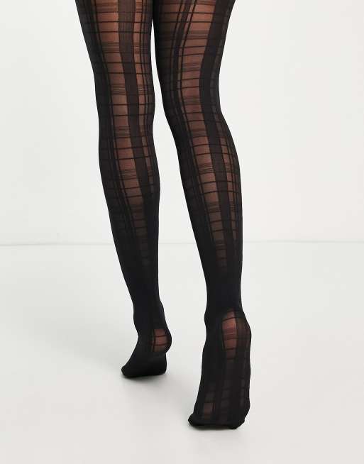 ASOS DESIGN 30 denier check tights in black | ASOS