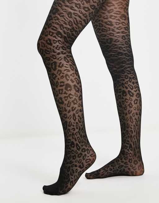 ASOS Design 20 Denier All Over Heart Tights in Black