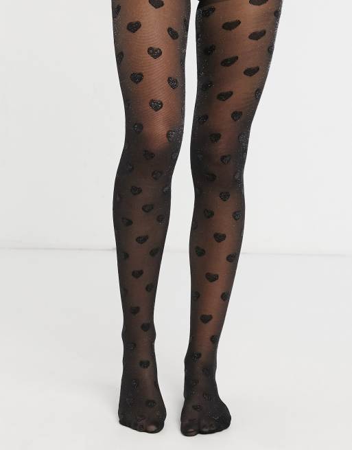 Black tights shop with hearts