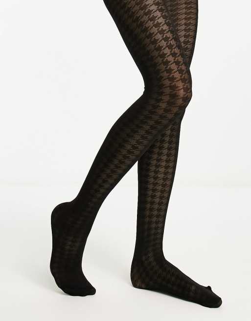 Fashion Houndstooth Black Stockings Women New Tight High Thin