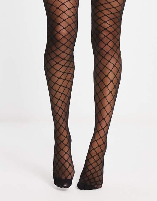 ASOS DESIGN Curve 30 denier argyle plaid tights in black - ShopStyle Hosiery