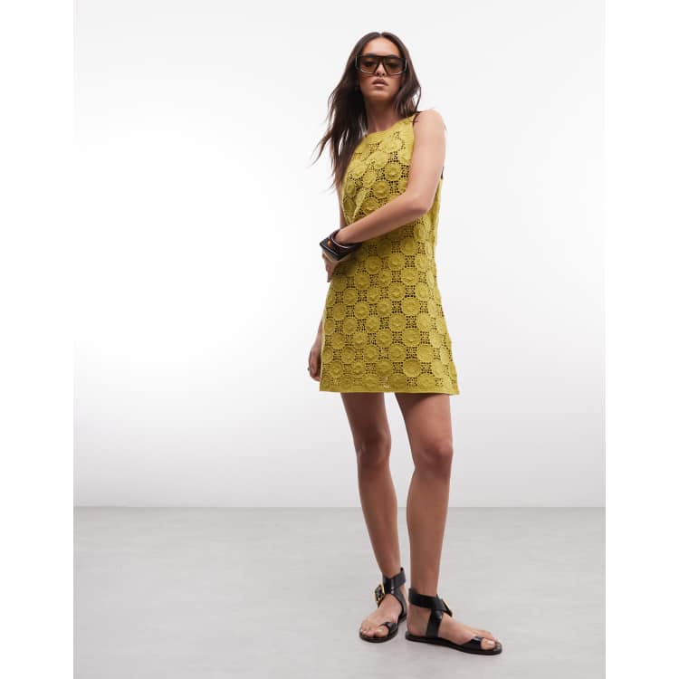 asos green crochet dress ASOS Design - Plunge V Neck Midaxi Dress - Women - Polyester - S