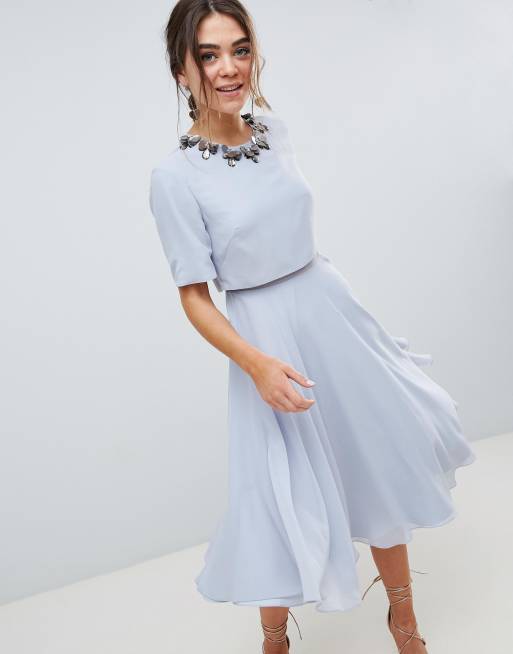 Crop top cheap midi dress