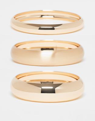 ASOS DESIGN - 3er-Pack Armreife in Gold-Optik-Goldfarben