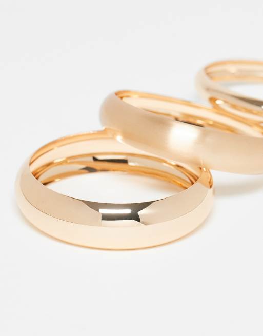 ASOS DESIGN – 3er-Pack Armreife in Gold-Optik, 3 von 3