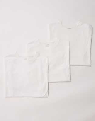 Er-Pack Basic-T-Shirts in Weiß mit Regular-Fit-Schnitt Weiß 3XL